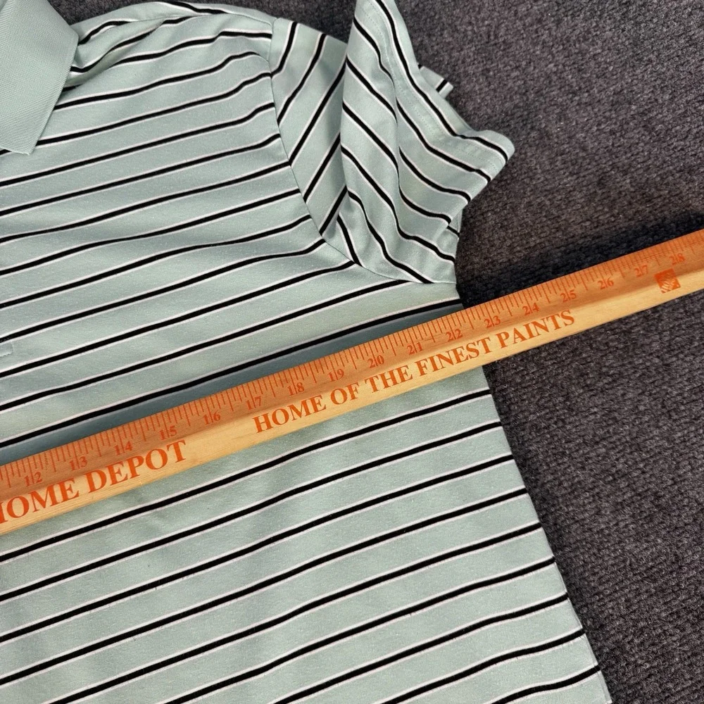 Polo Ralph Lauren Golf Performance Short Sleeve Polo Shirt Mint Green Stripe L